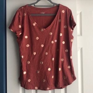Rose gold polka dot tee